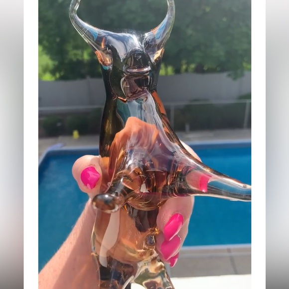 GLASS BULL 🐂 VINTAGE 42 years old heavy weight mint! One flaw I pointed out 🐂 - Picture 7 of 14
